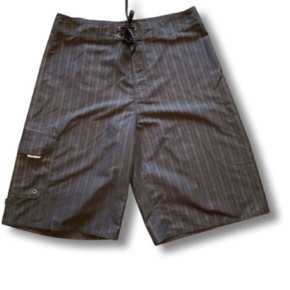 First Wave Roundtree and York swim trunks Black Pin Stripe Size 34 - Picture 1 of 6